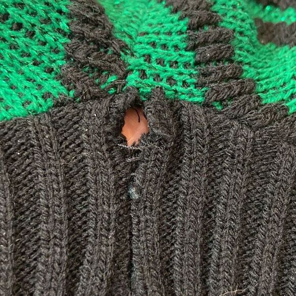 Vintage 89s Funky Green and Black Patterned Women’s Sweater Size Approximate ML - Picture 9 of 9